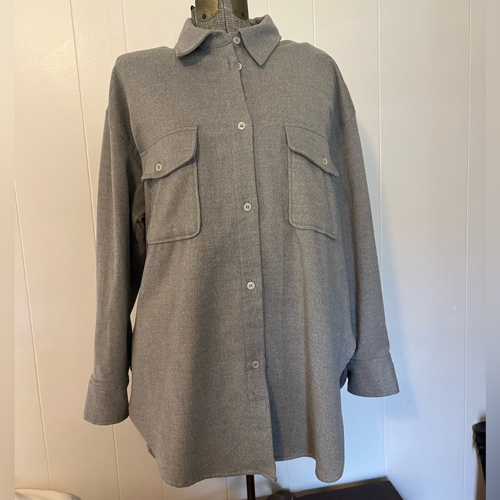 H&M Warm Oversized Grey Shirt Size Large
